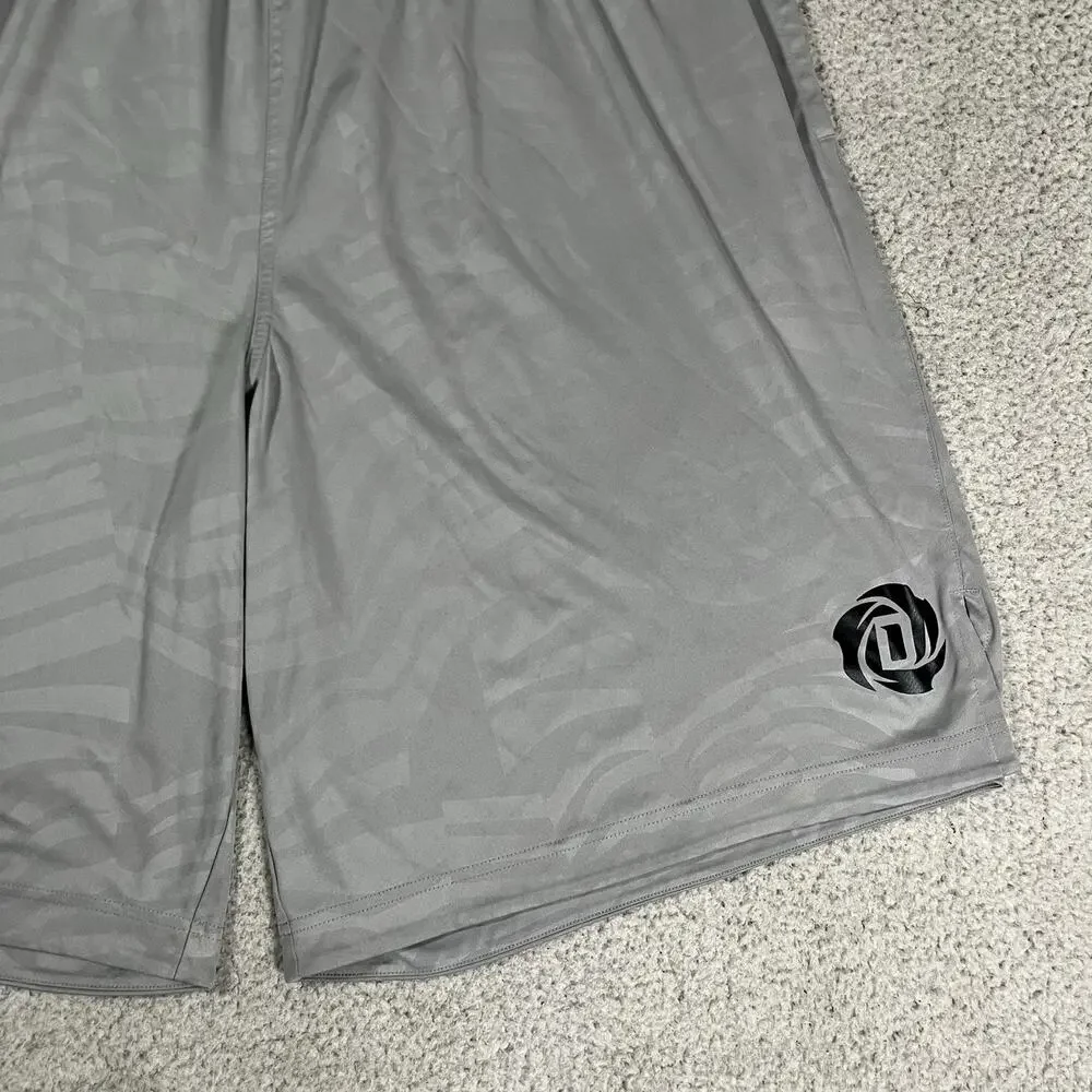 Adidas Shorts Mens 2XL Gray D Derrick Rose Basketball NBA Athletic Training
